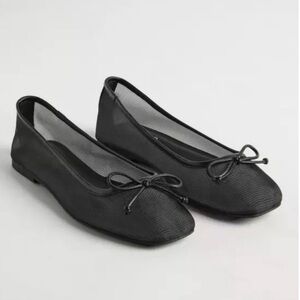 Torrid Black Bow Mesh Ballet Flat Size 7.5WW Extra Wide Ballet Core Shoes